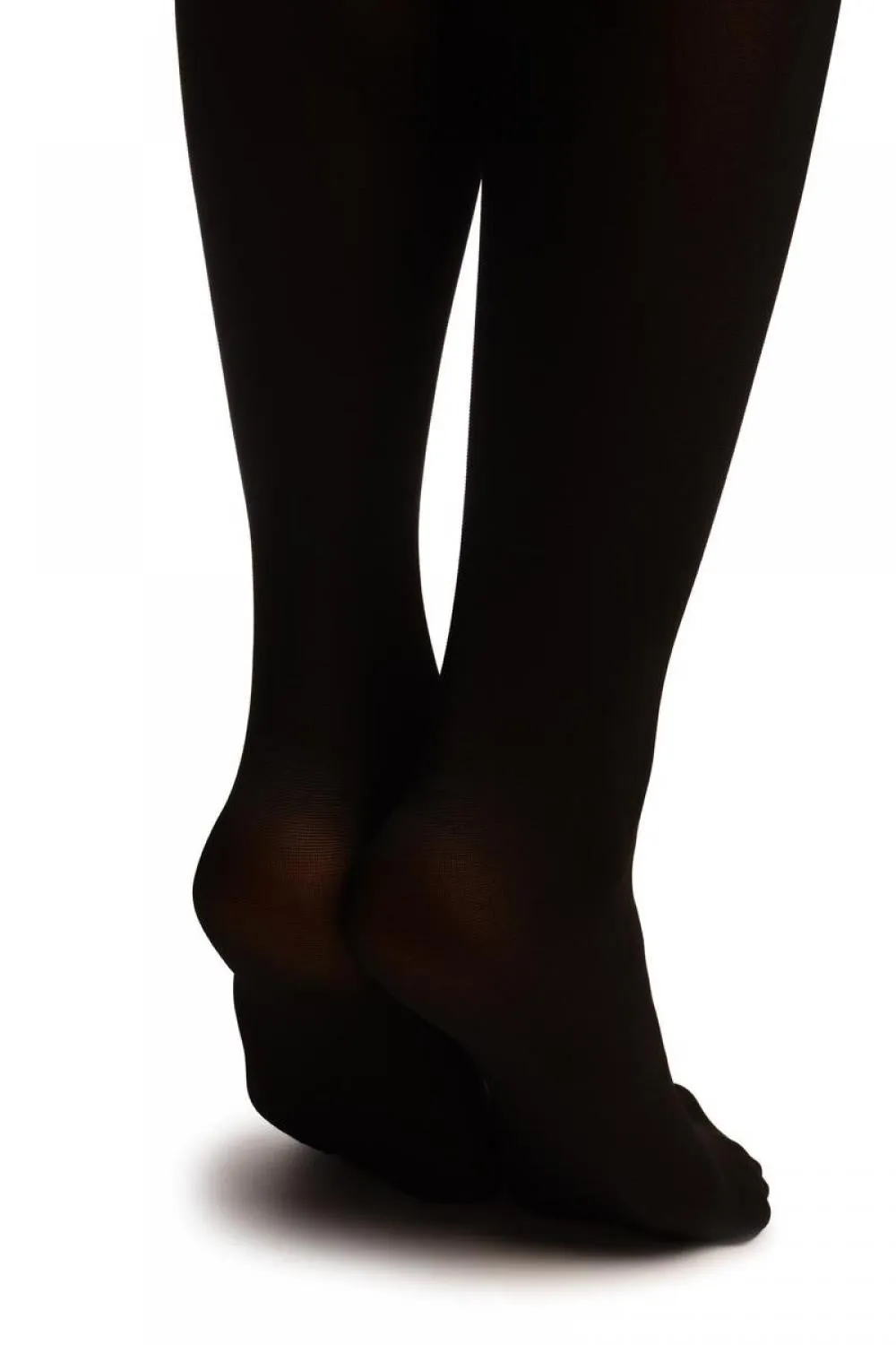 Black Faux Stockings With See Through Back