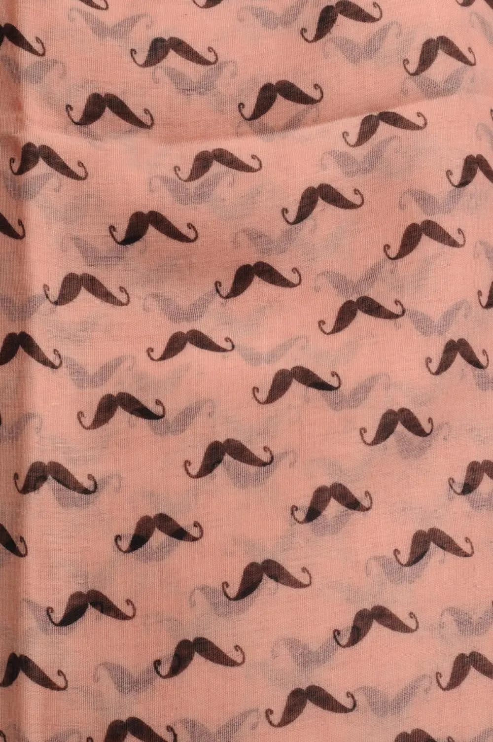 Black Moustaches On Peach Pink Unisex Scarf & Beach Sarong