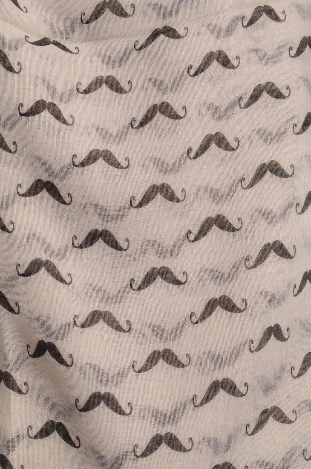 Black Moustaches On Sand White Unisex Scarf & Beach Sarong