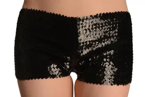 Black Sequined Party Shorts