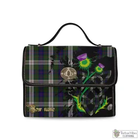 Blair Dress Tartan Waterproof Canvas Bag with Scotland Map and Thistle Celtic Accents