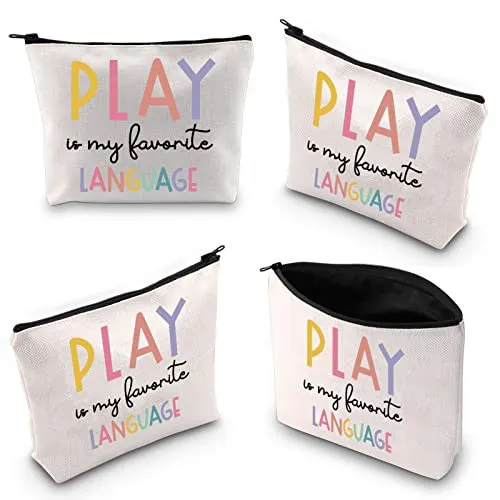 BLUPARK Play Language Makeup Bag Speech Pathologist Gifts SLP Gift Speech Therapist Gift Speech Language Pathologist Gift Occupational Therapy Gift(play language)