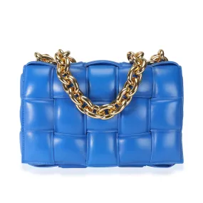 Bottega Veneta Cobalt Maxi Intrecciato Leather Chain Cassette Bag