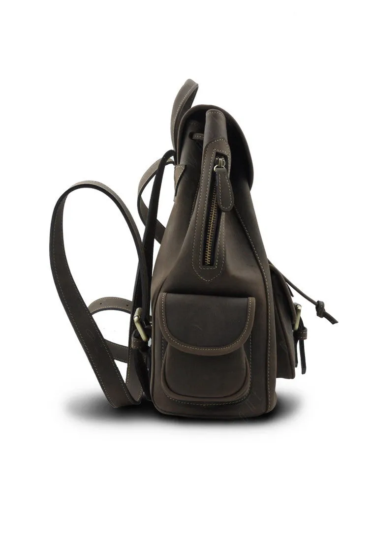 Brown Stone Girl Boston Backpack Dark Nubuck