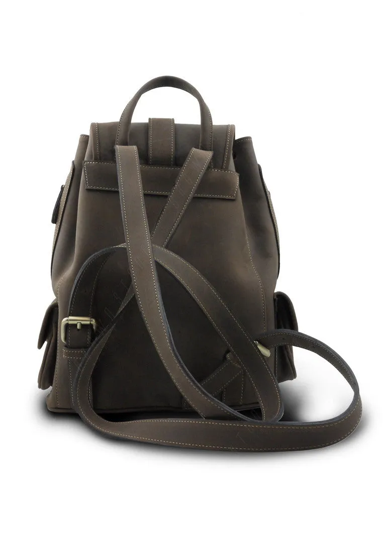 Brown Stone Girl Boston Backpack Dark Nubuck