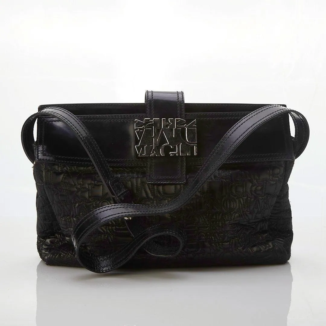 Bruno Magli  Leather & Fabric Black Handbag