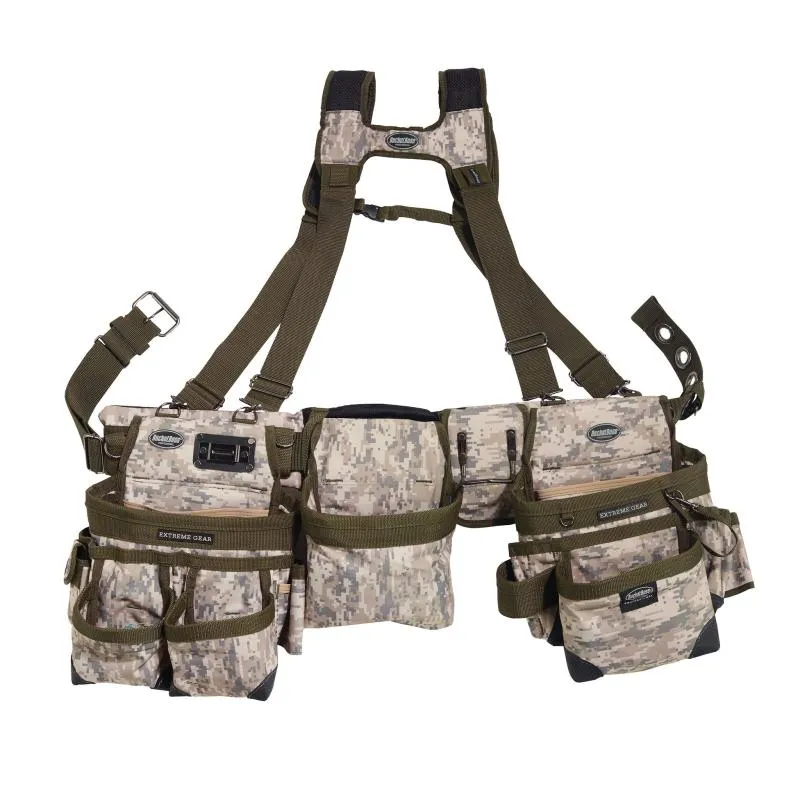 Bucket Boss 55185-DIGC 3 Bag Tool Bag Set with Suspenders in Digital Camo.