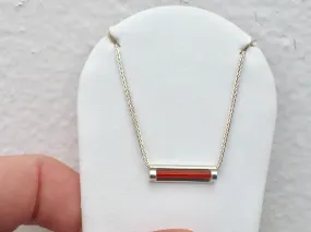 Carnelian Silver Adjustable Bar Necklace By John Kennedy