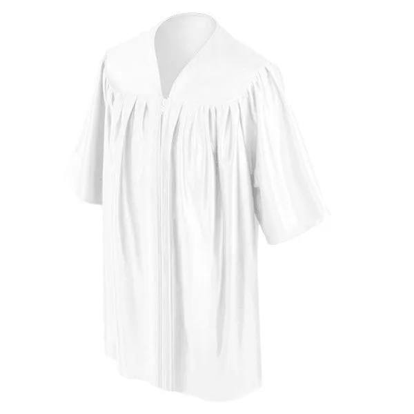 Child Shiny White Graduation Gown - Preschool & Kindergarten Gowns