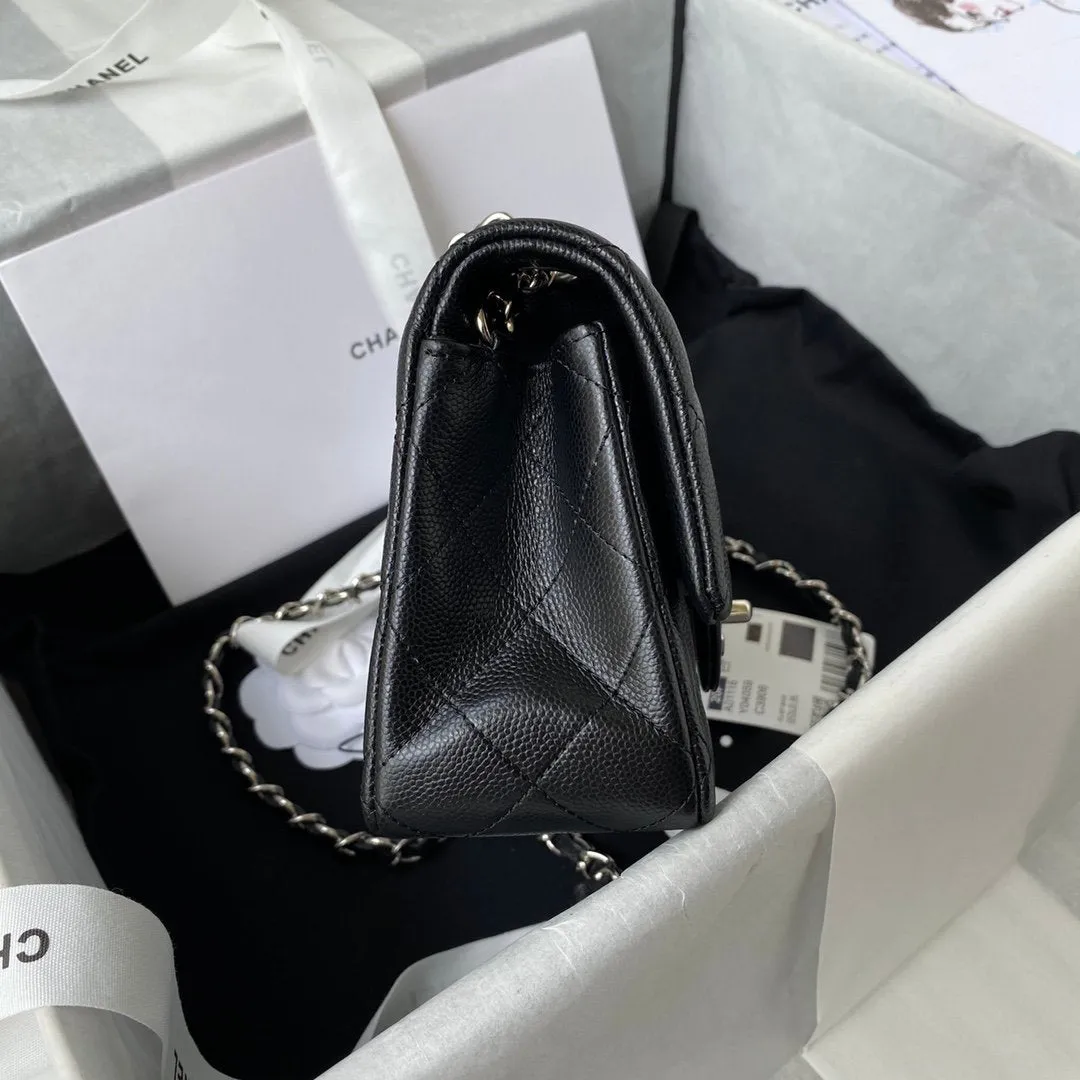 CHLMini Classic Handbag Black For Women 7.9in/20cm