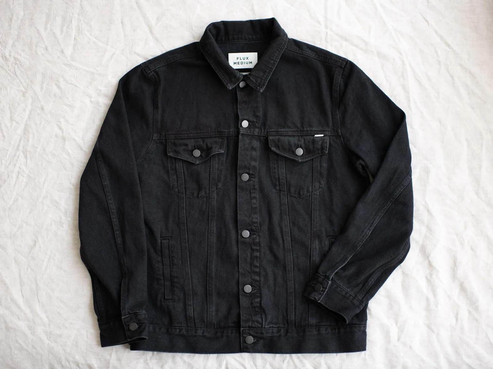 CIVIC DENIM JACKET. BLACK ON BLACK.