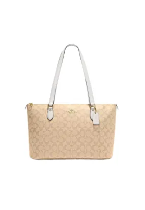 Coach Gallery Tote Bag SIgnature In Light Khaki CS187