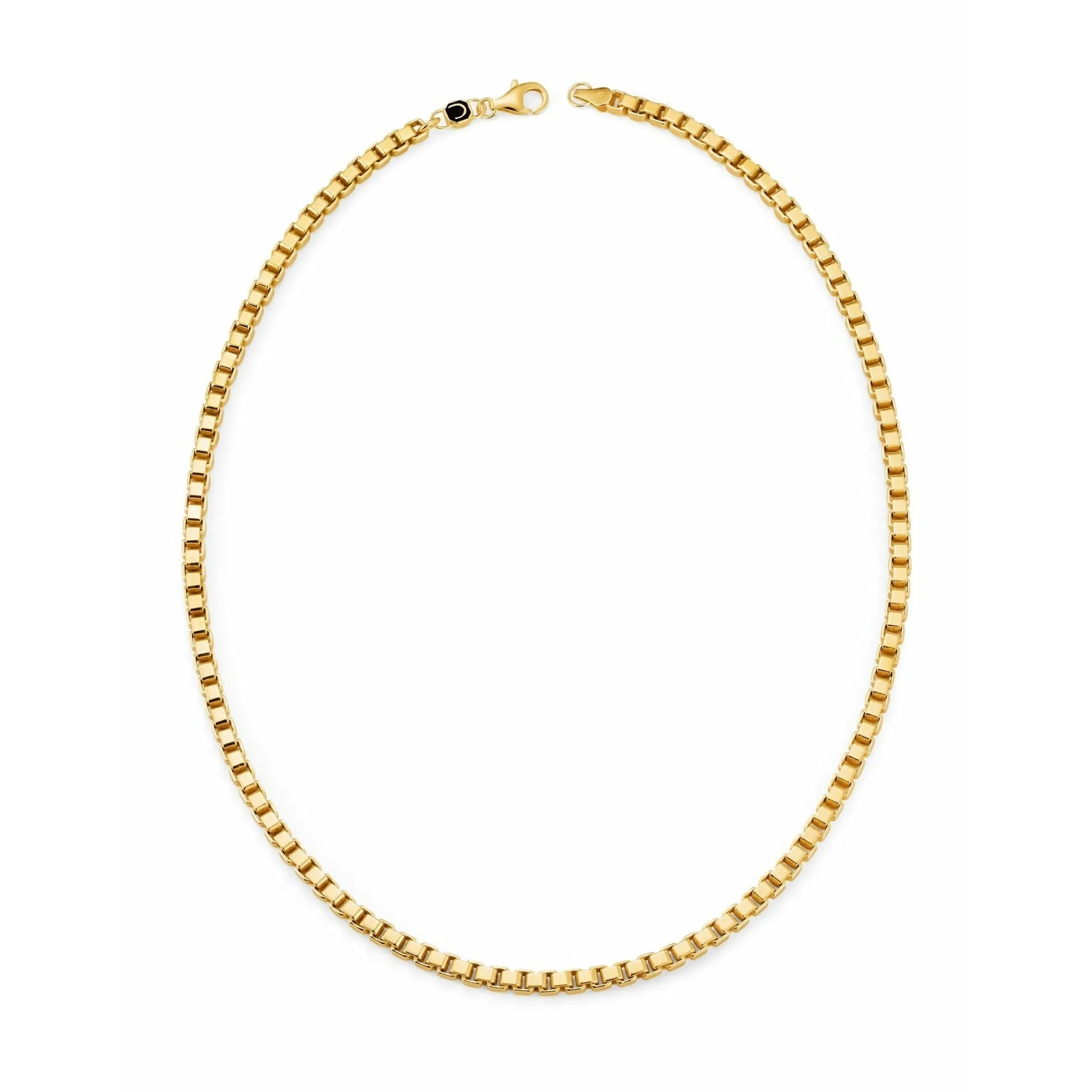 CRISLU Mens 24" Matte Box Chain Necklace In 18kt Gold Finish