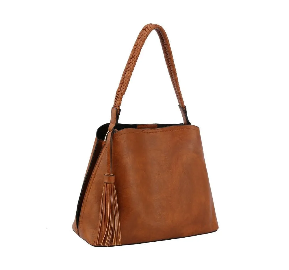 D0691 Designer Inspired shoulder Bag With Tassel