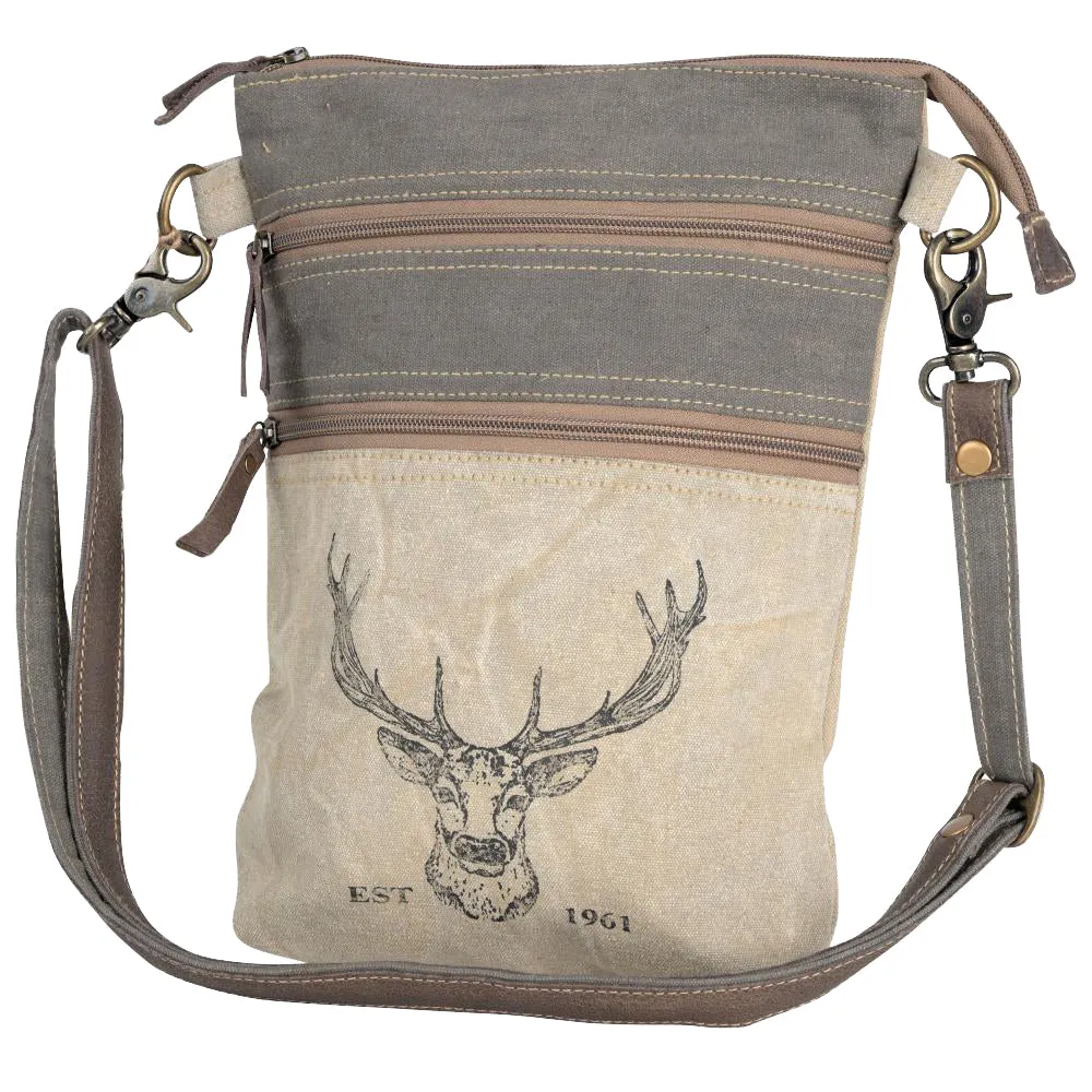 Deer Double Zip Crossbody