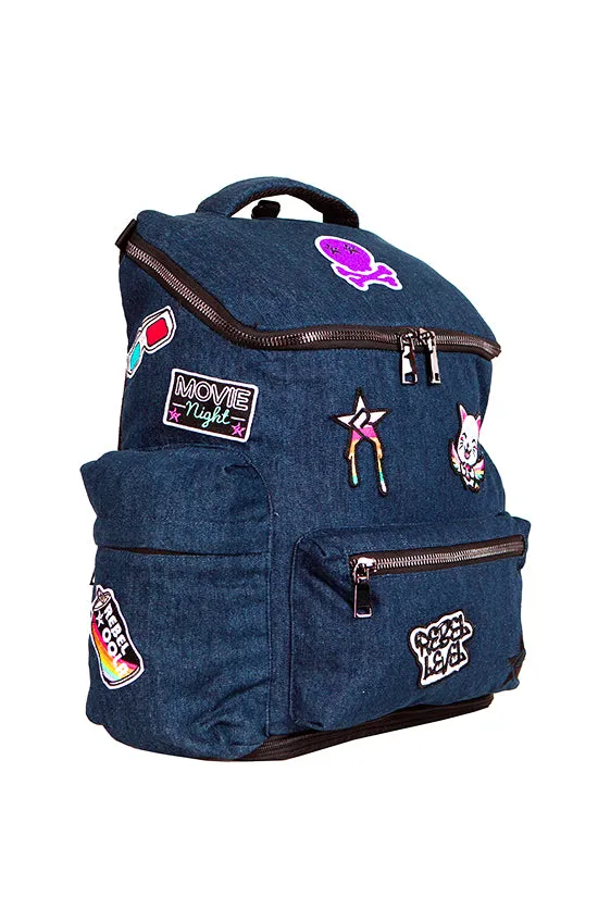 Denim Rebel Hero Plus Backpack with Patches