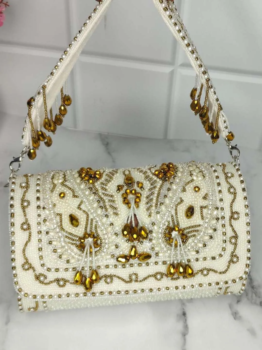 Designer Embroidered Luxury Heavy Clutch Bag