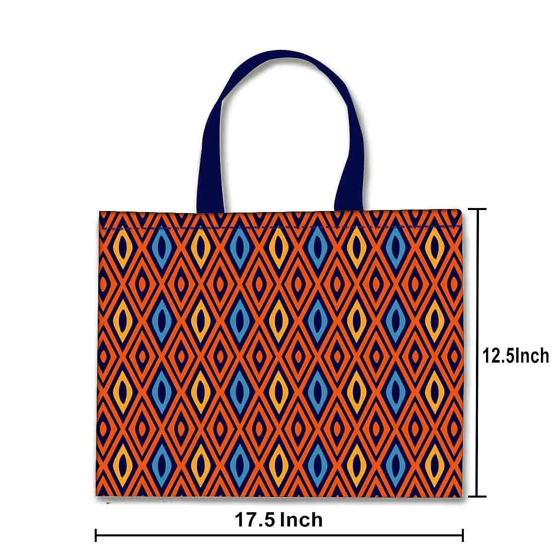 Designer Tote Bag With Zip Beach Gym Travel Bags -  Diamond Ethnic Patterns