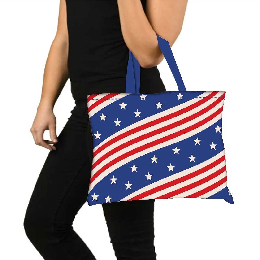 Designer Tote Bag With Zip Beach Gym Travel Bags -  Flag