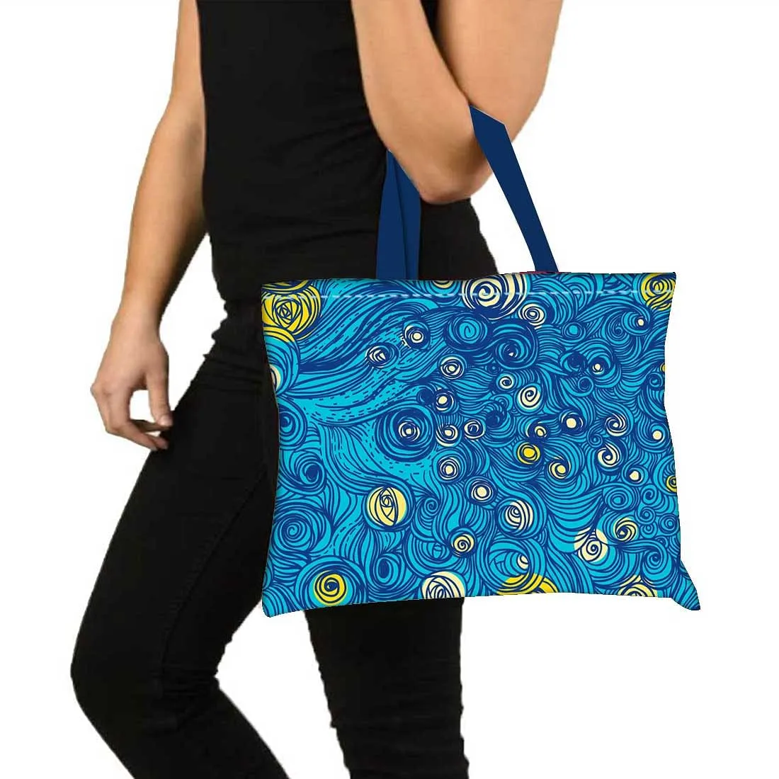 Designer Tote Bag With Zip Beach Gym Travel Bags -  Starry Starry Night