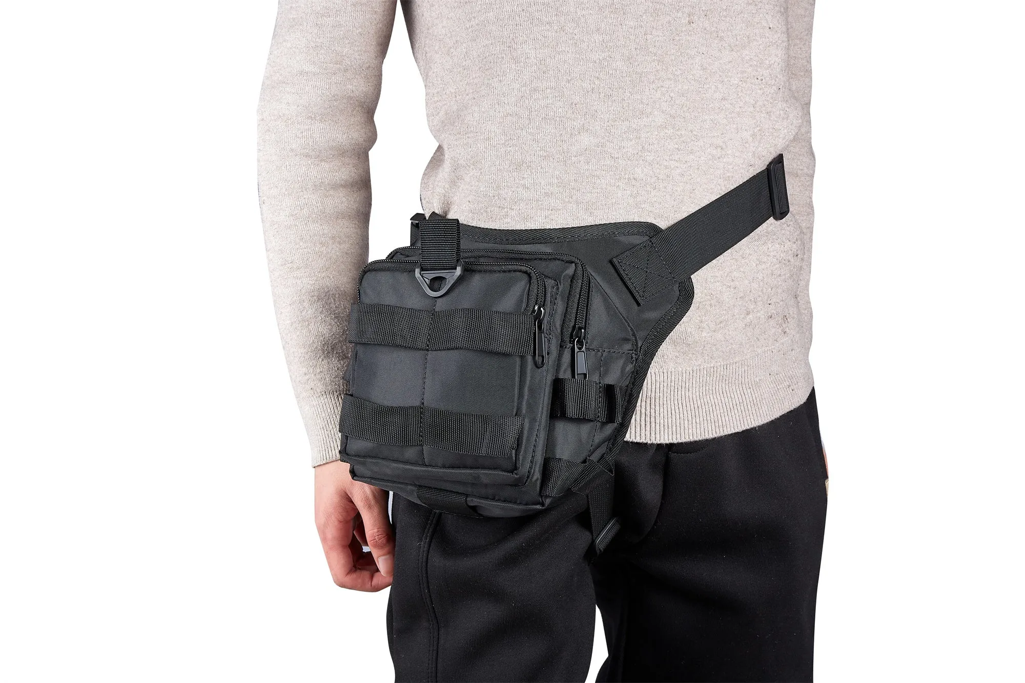 Dream Apparel Black Canvas Drop - Leg Tactical Thigh Bag with Gun Pocket