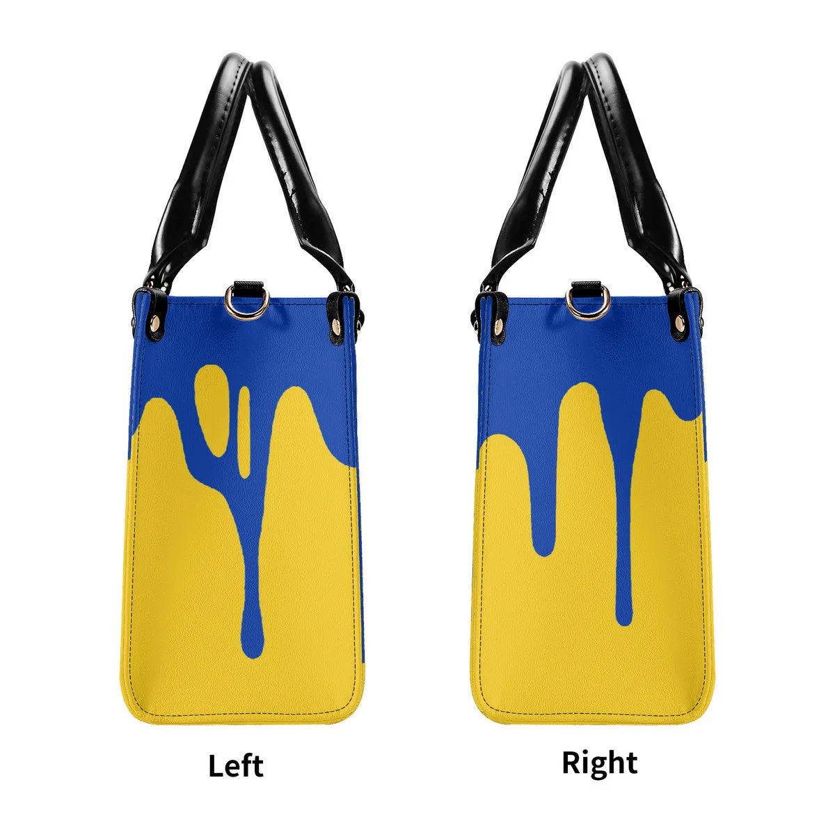 DRIP Blue CR Logo & Gold  Multiple Sizes Upgraded Luxury Women PU Leather Handbag