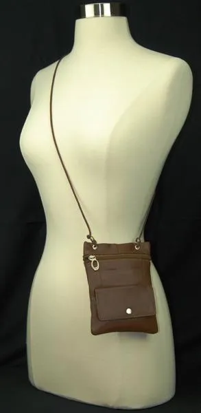 Elegance Look Cross Body Bag Leather Shoulder Purse w Zipper Pocket Many Colors!!!