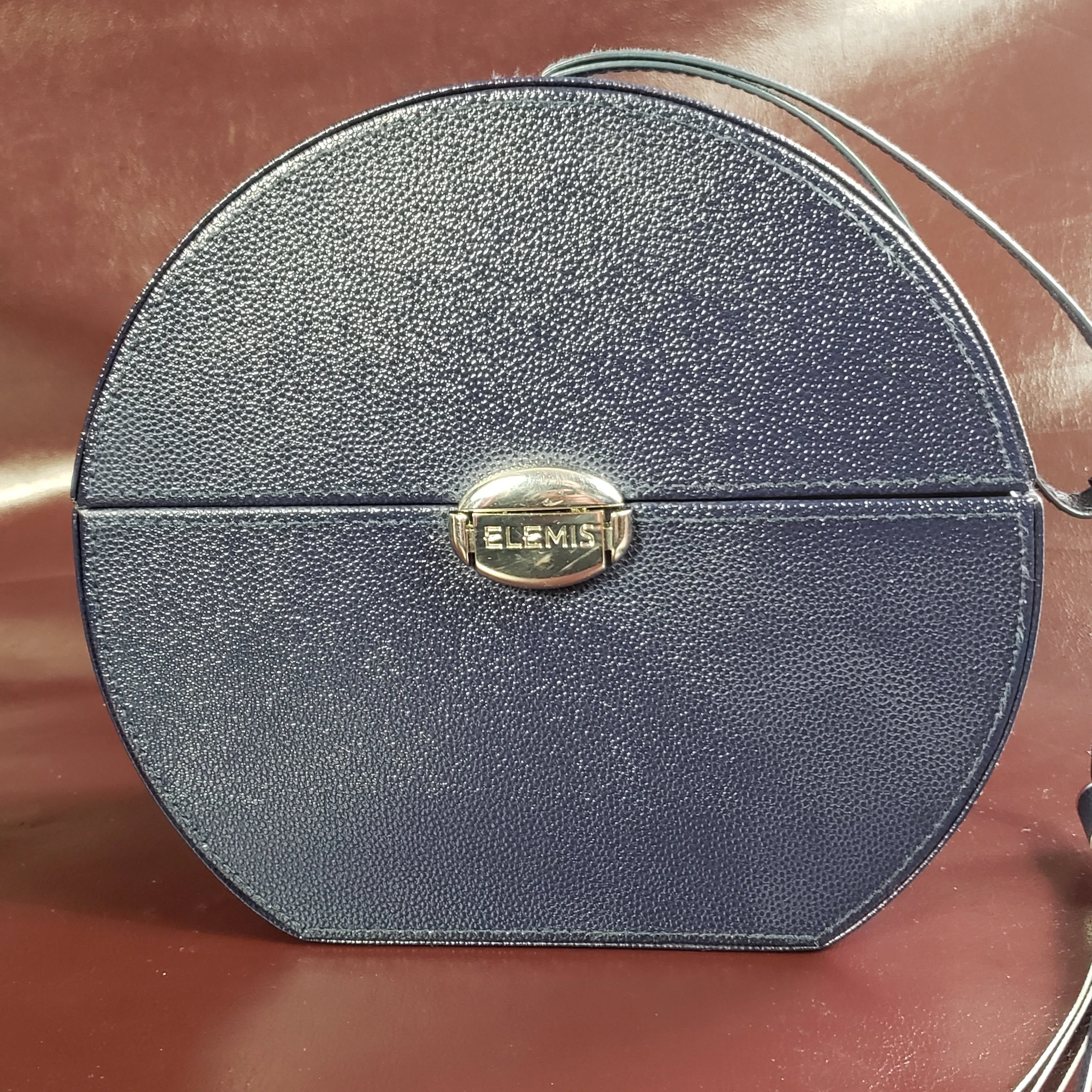 Elemis Navy Blue Circle Box Cosmetic Case Bag