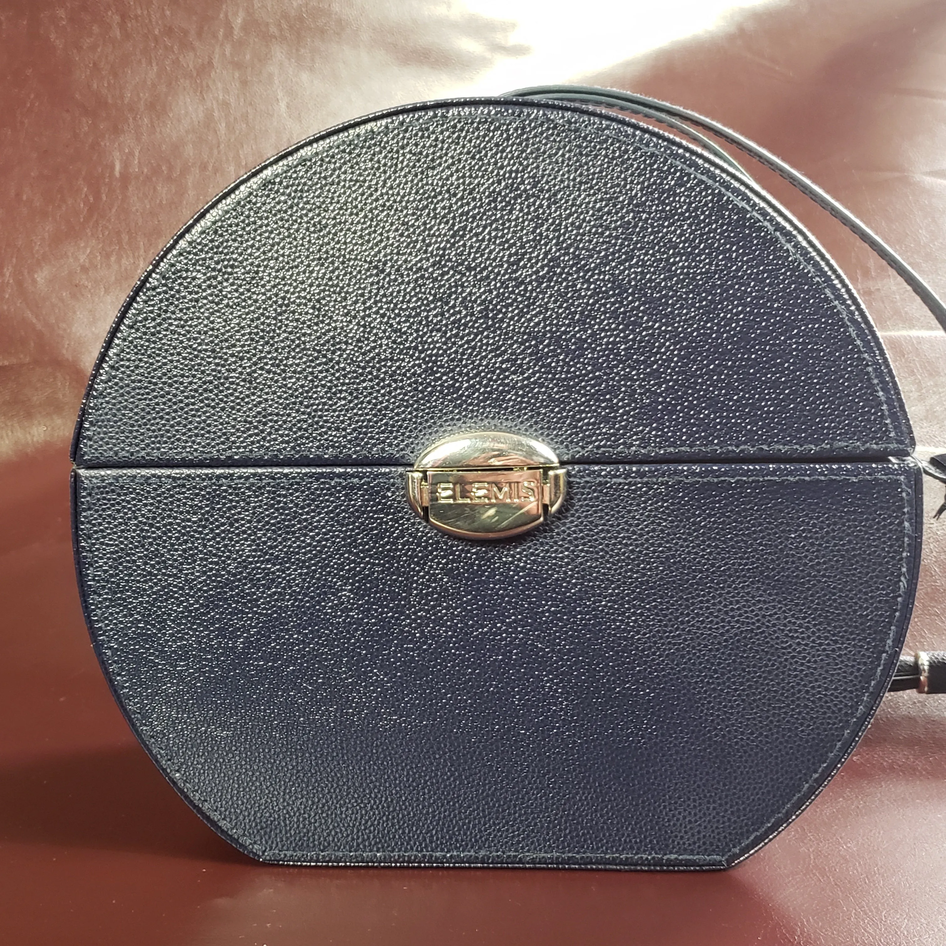 Elemis Navy Blue Circle Box Cosmetic Case Bag