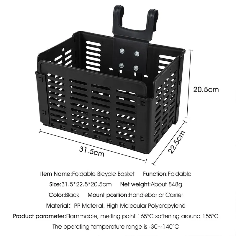 Foldable Bicycle Front Basket Multi-functional MTB Road Bicycle Handlebar Bag Rear Pannier Cycling Accessories