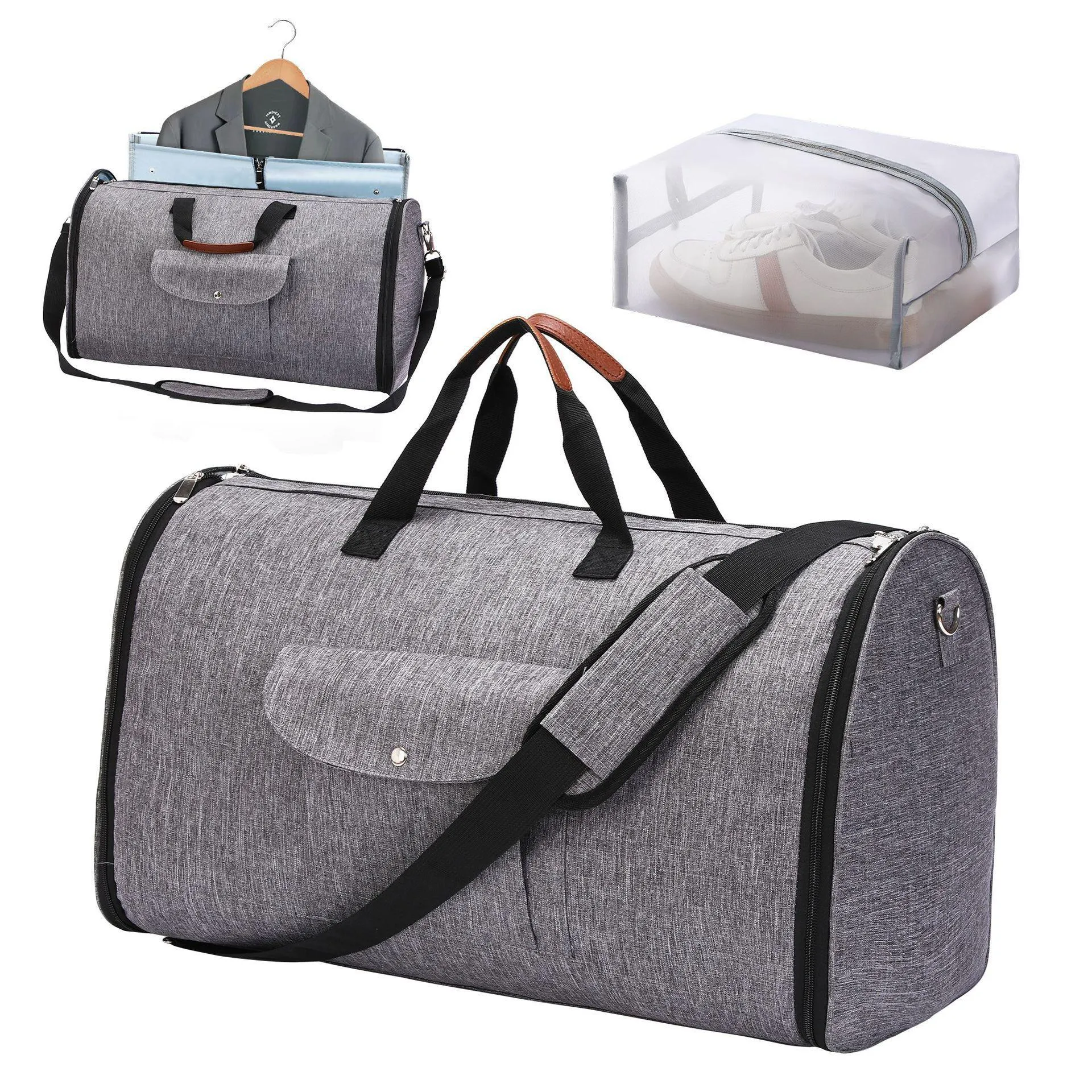 Foldable Carry On Weekend Garment Travel Duffel Bag For Men And Women