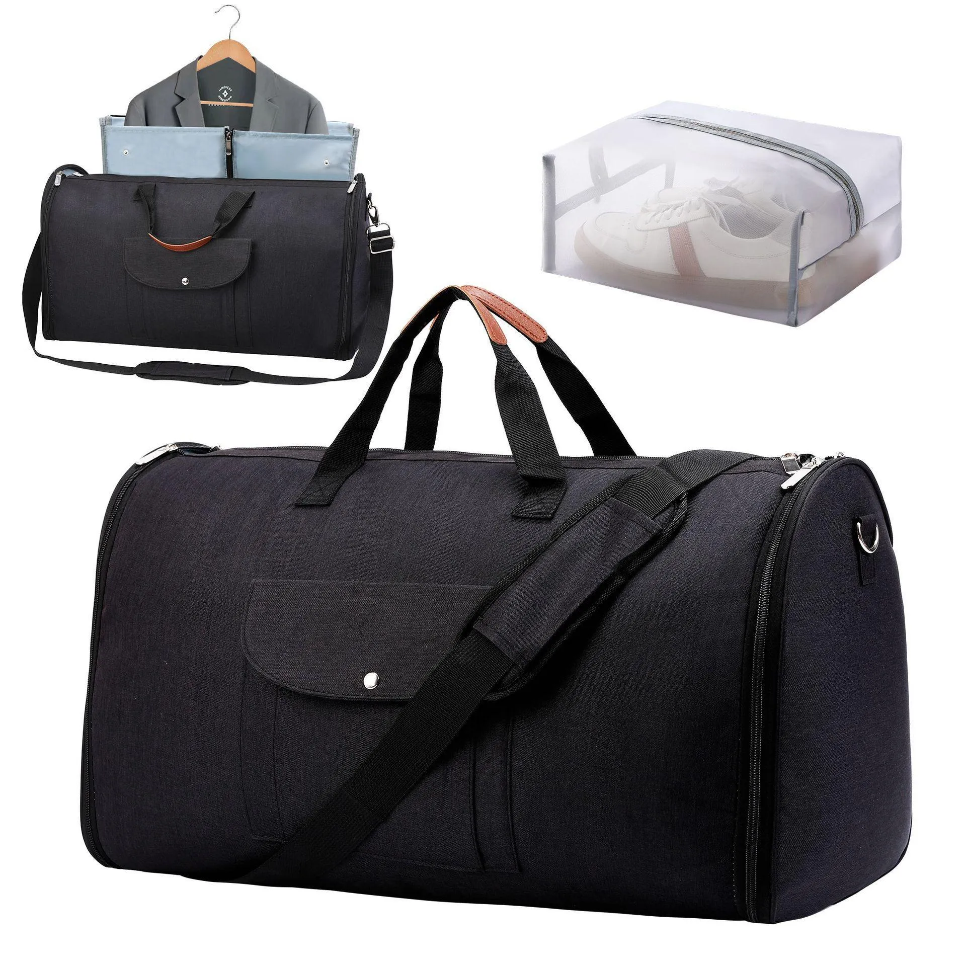 Foldable Carry On Weekend Garment Travel Duffel Bag For Men And Women