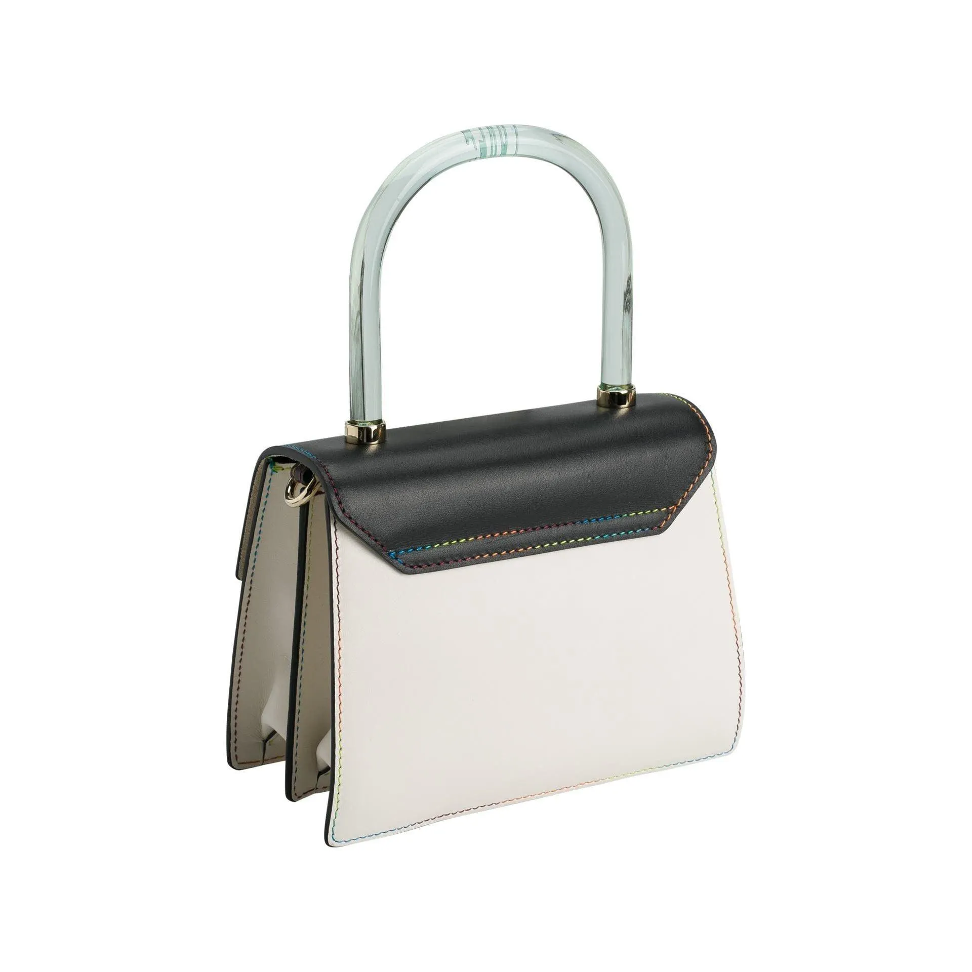 Furla Electra Top Handle - Black, White and Gold