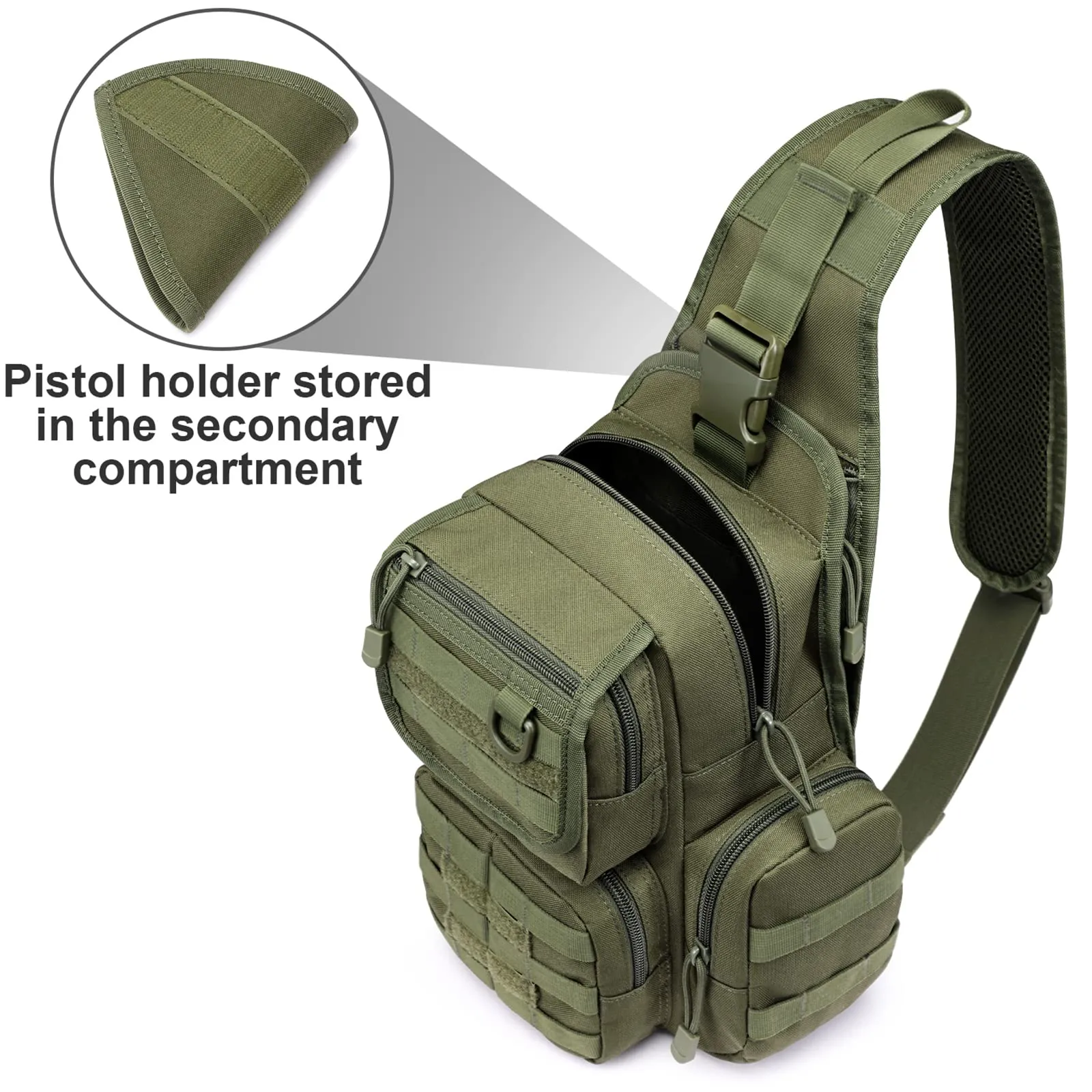 G4Free Tactical EDC Sling Bag Pack with Pistol Holster