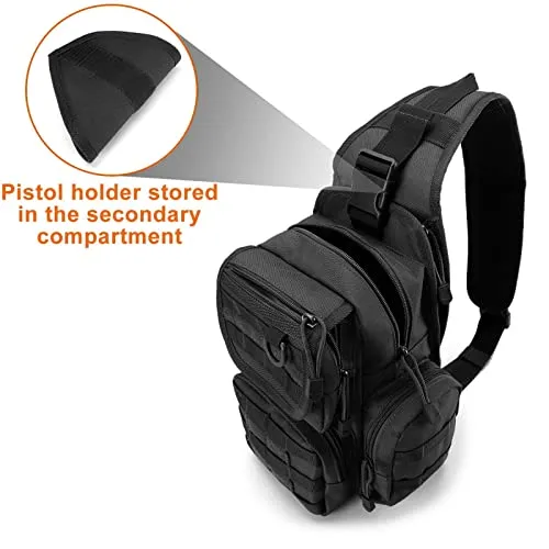 G4Free Tactical EDC Sling Bag Pack with Pistol Holster