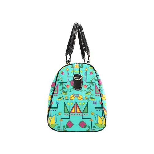 Geometric Floral Summer-Sky Waterproof Travel Bag