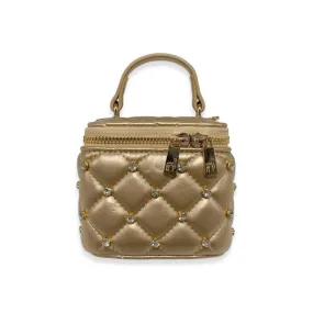 Gold Embellished Vanity Quilted Purse