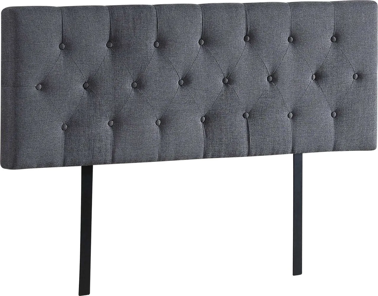 Grey Linen Fabric Queen Bed Headboard, Adjustable