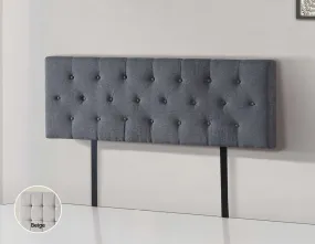 Grey Linen Fabric Queen Bed Headboard, Adjustable