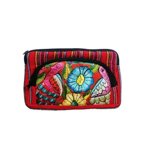 Guatemalan Floral Cosmetic Purse Double - Large