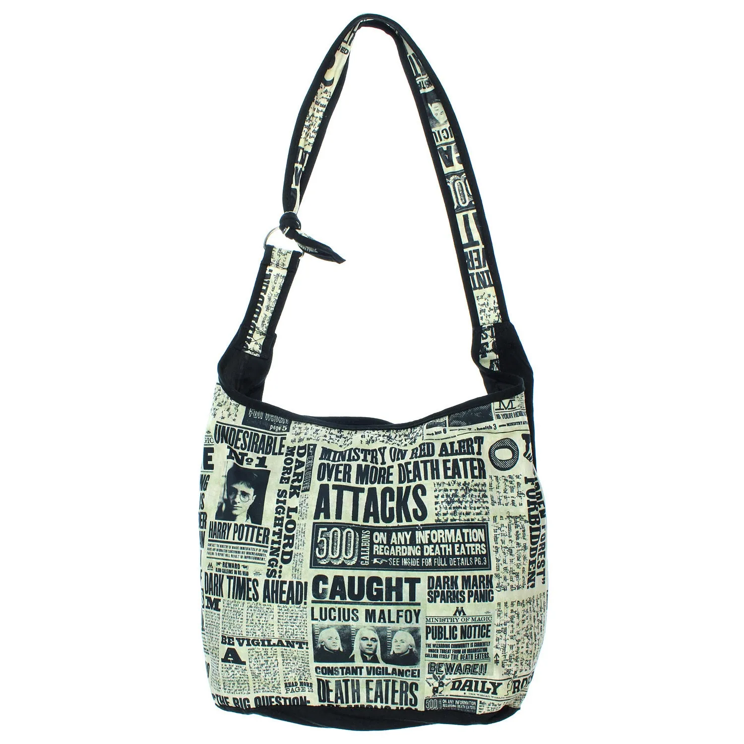 Harry Potter Bag Daily Prophet Newspaper Headlines Hobo Slouch Bag Purse