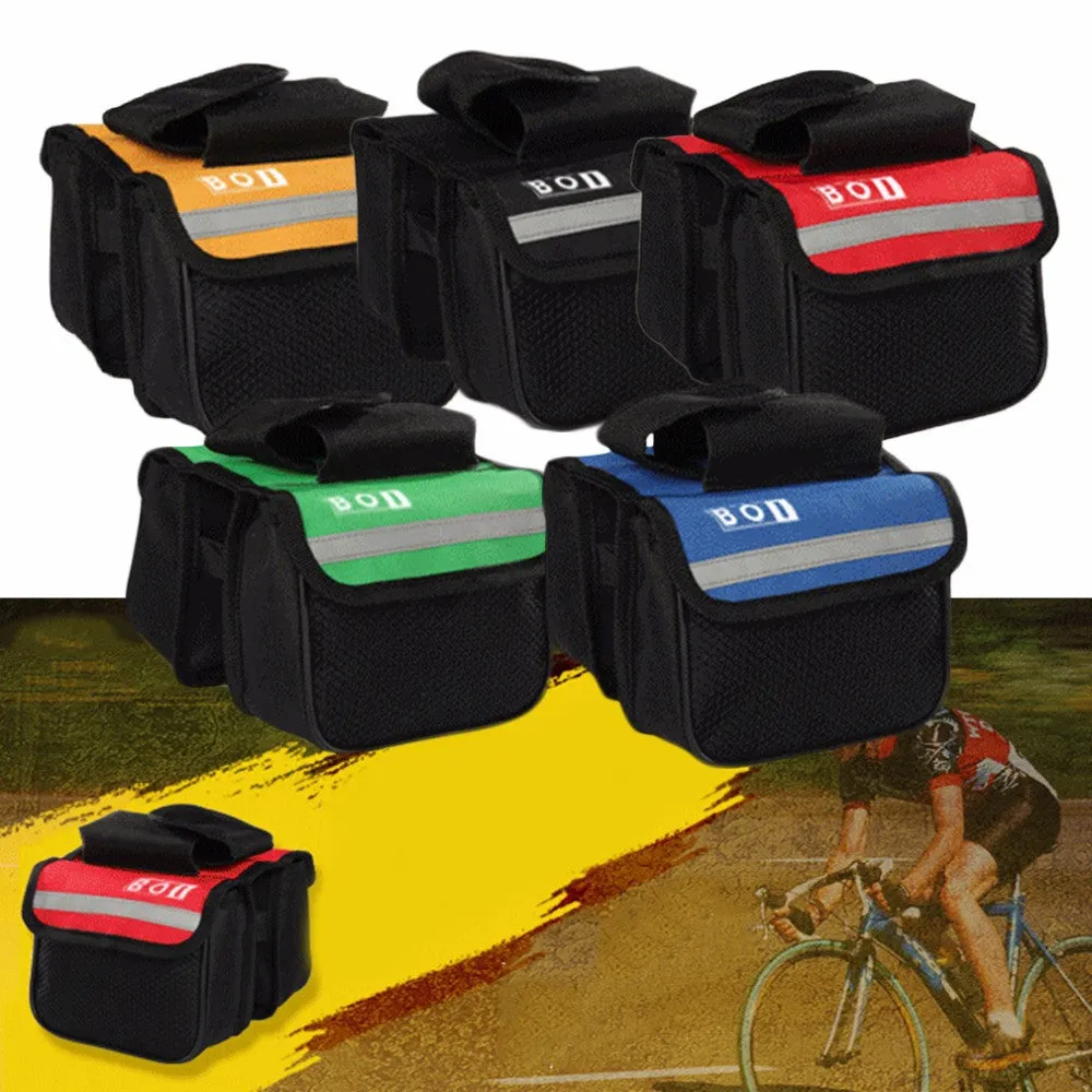 High Quality Cycling Bicycle Bike Top Frame Front Pannier Saddle Tube Bag Double Pouch