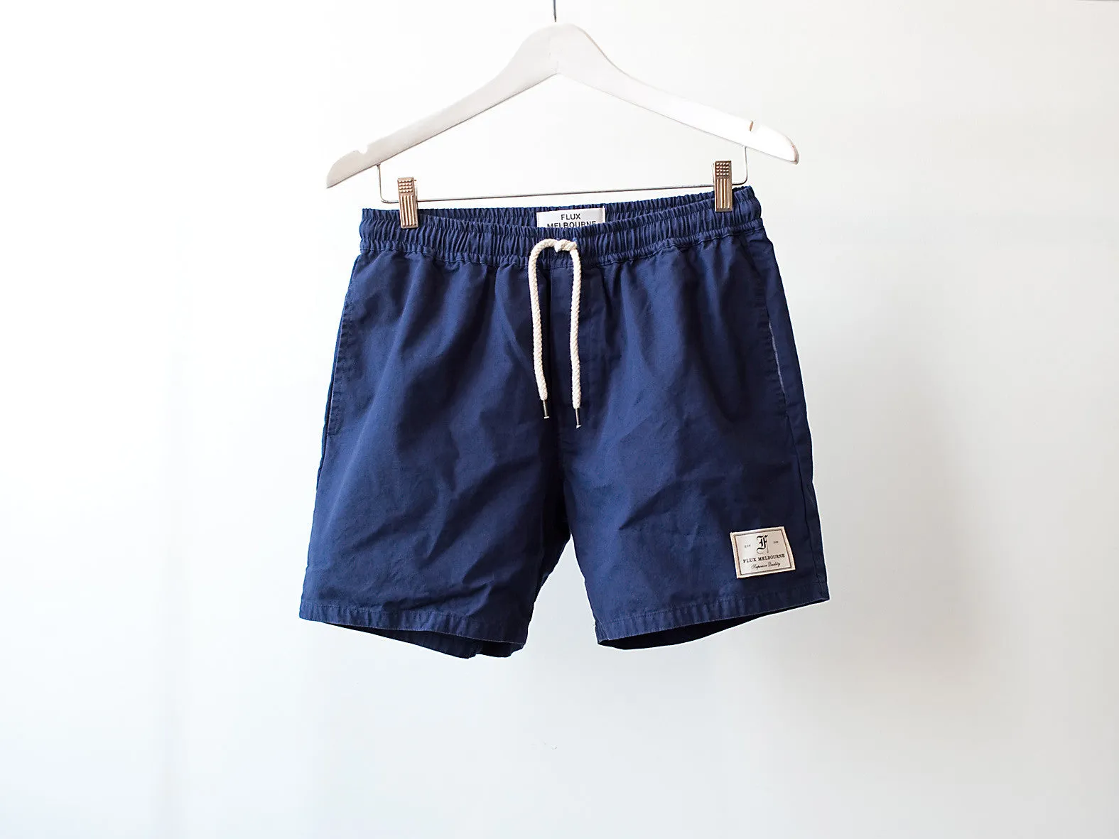 HIT THE CITY. EVERYDAY SHORTS. NAVY.