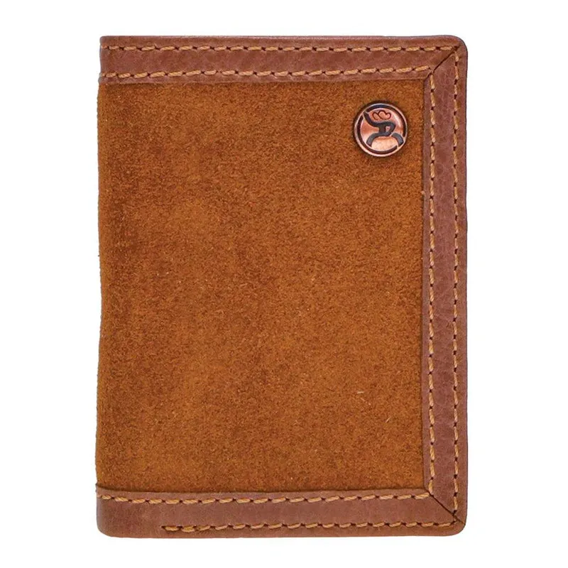 Hooey "Roughy Classic" Roughout Brown Leather Trifold Wallet - RTF001-TNBR