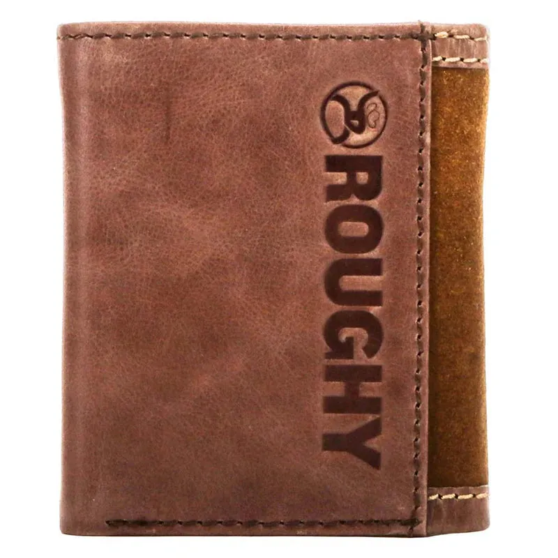 Hooey "Roughy Classic" Roughout Brown Leather Trifold Wallet - RTF001-TNBR