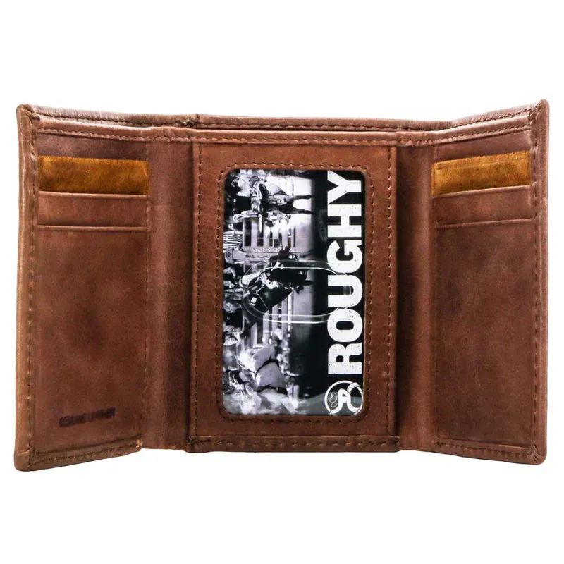 Hooey "Roughy Classic" Roughout Brown Leather Trifold Wallet - RTF001-TNBR