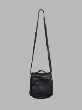 Jean Colonna 1990s small black leather double zipped compartment shoulder bag