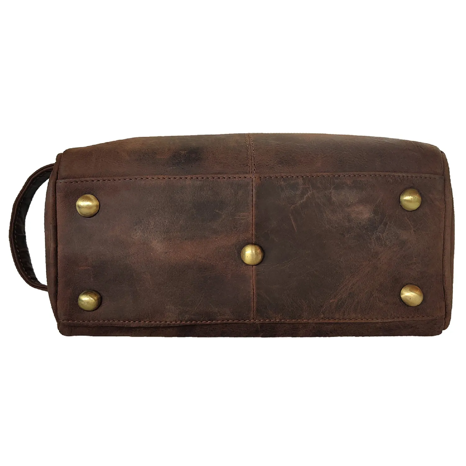 Johnny Men's Leather Travel Dopp Kit (Dark Brown) - Mike