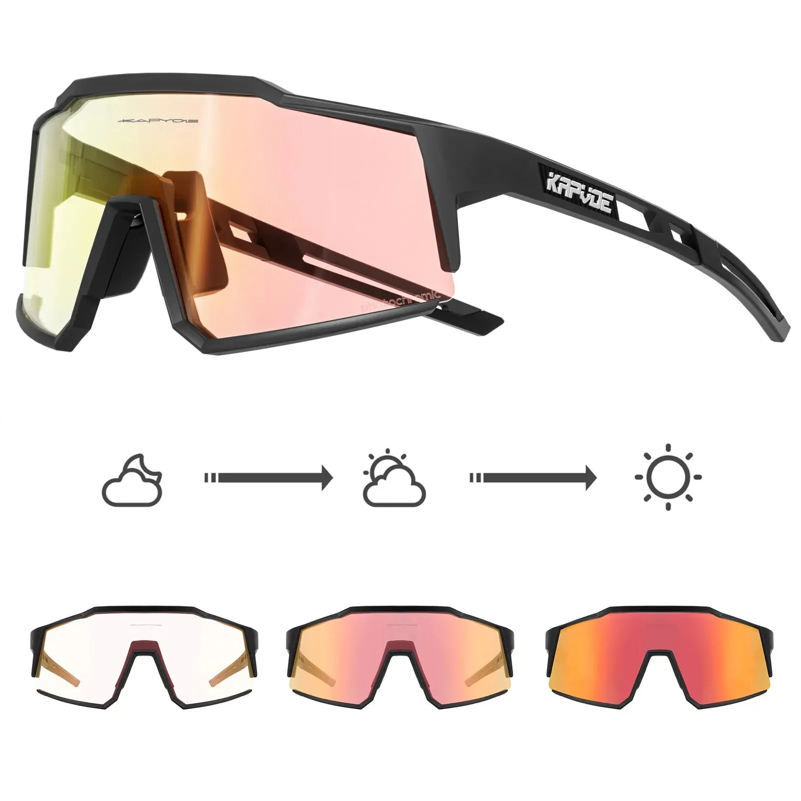 Kapvoe Photochromic Cycling Sunglasses Mtb Bicycle Cycling Glasses Women Men Bike Eyewear Outdoor Sports Goggles