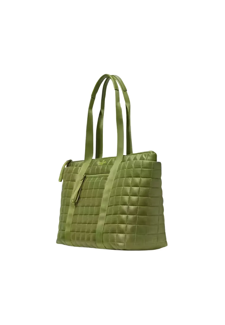 Kate Spade Camden Quilted Extra Large Tote Bag In Kelp Forest KH405